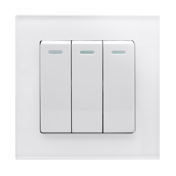 Retrotouch Crystal 3 Gang Retractive/Pulse Light Switch (00239) UKES