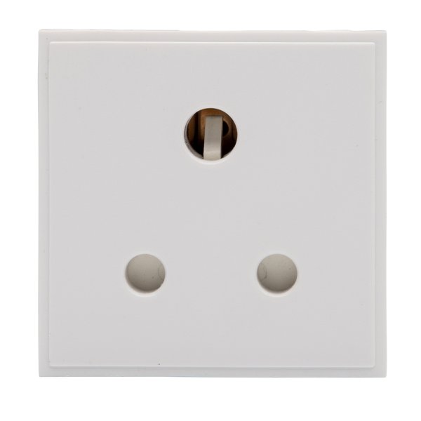 Retrotouch White 15A Round Pin Socket Module 50x50mm (09050) UKES