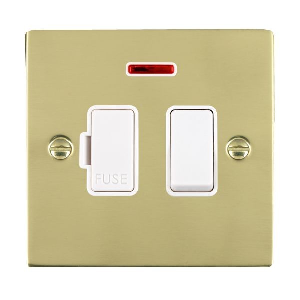 Hamilton Sheer Polished Brass 13A Double Pole Switched Fused Spur and