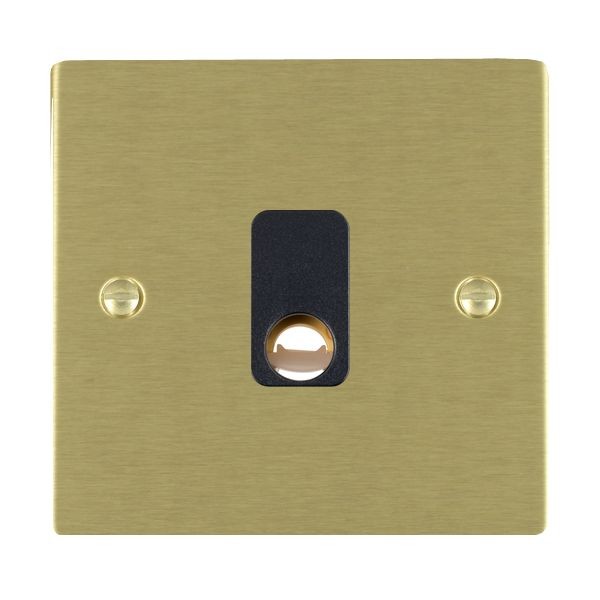 Hamilton Sheer Satin Brass 20A Cable Outlet with Black Insert UKES