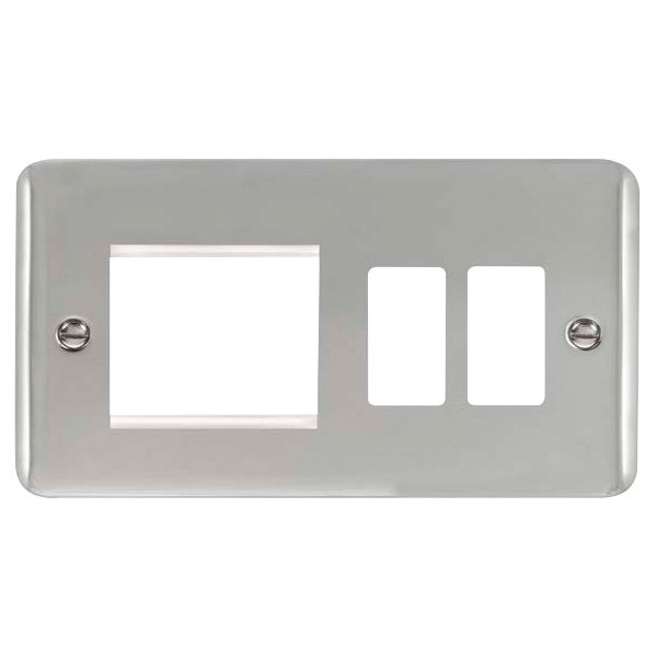 Click Deco Plus Polished Chrome 2 Gang GridPro and Twin New Media ...