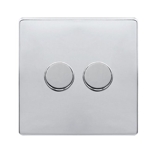 Click Definity Complete Polished Chrome 2 Gang 2 Way 100W Dimmer Switch