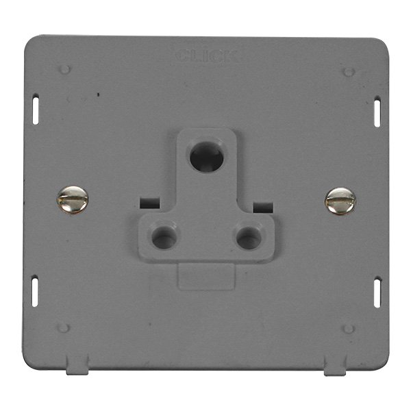Click Definity Grey 5A Round Pin Unswitched Socket Insert UKES