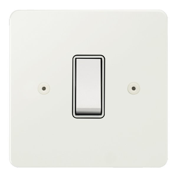 Tocus Switch Focus SB Ambassador 1 Gang 20A Double Pole Rocker Switch In Matt White ...