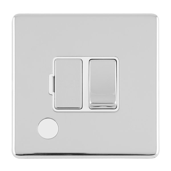 Interrupteur Fusible Avec Témoin Néon One Electrical CP1513 - Chrome Poli/blanc - Neuf