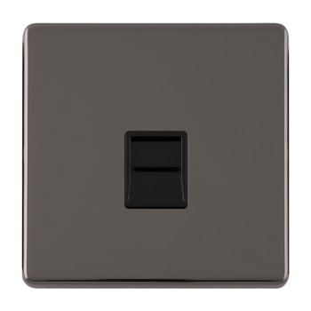 Eurolite Concealed 3mm Black Nickel 1 Gang Telephone Slave | UKES