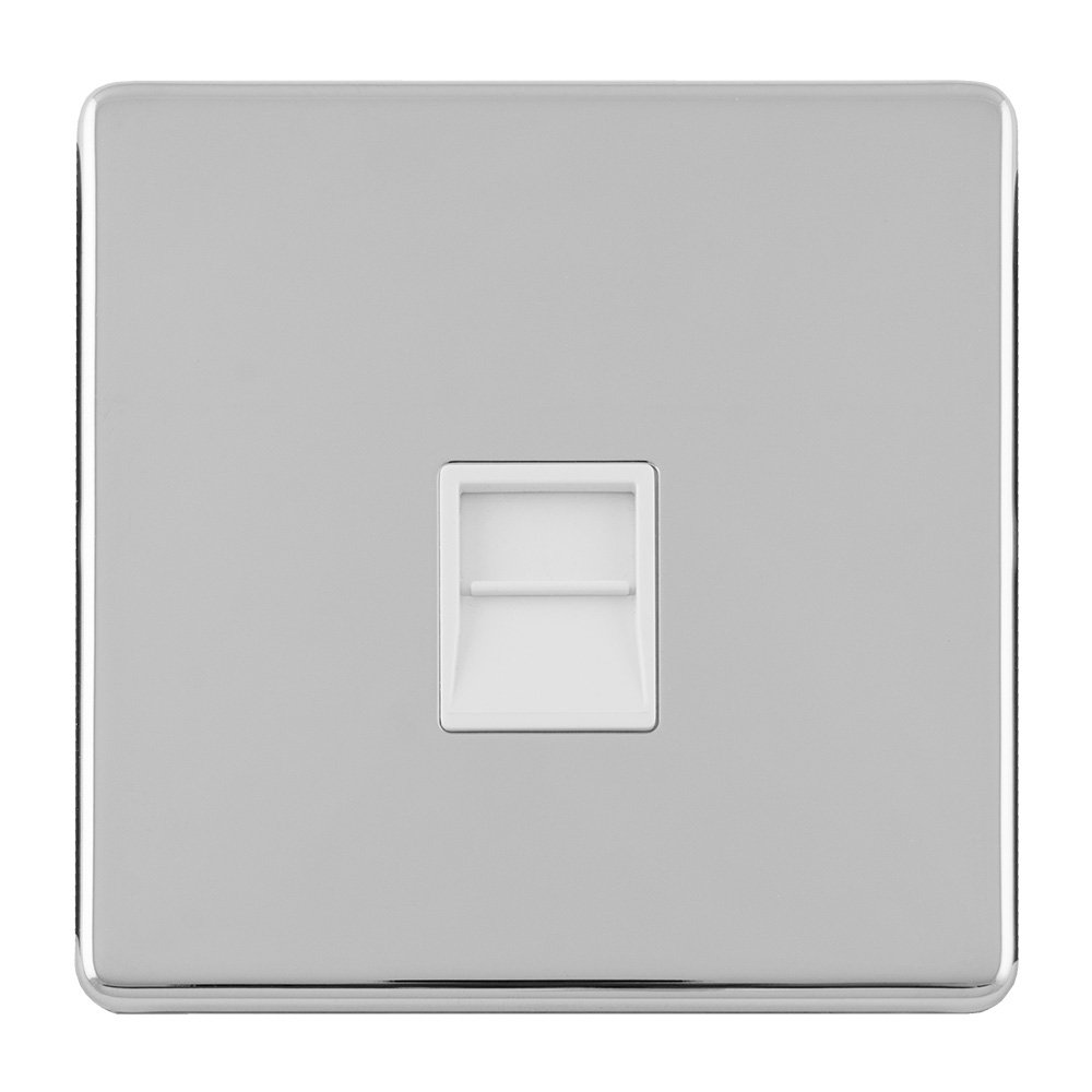 Eurolite Concealed 3mm Polished Chrome 1 Gang Secondary Telephone ...