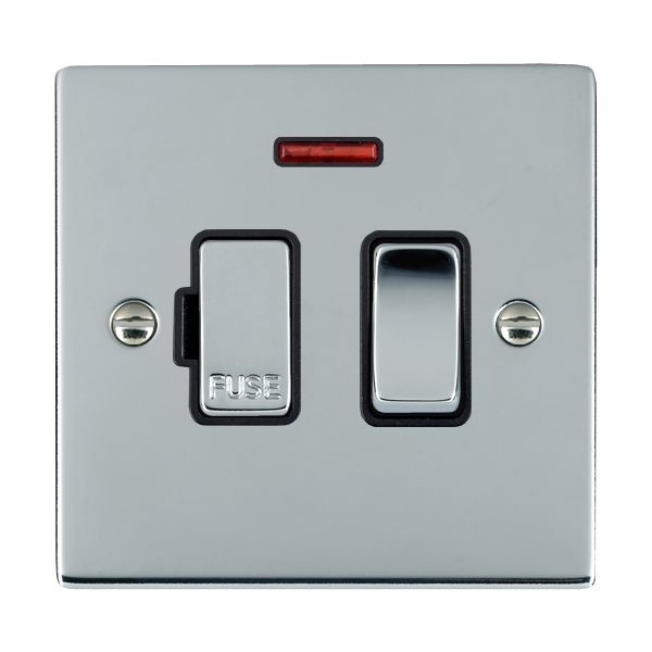 Hamilton Sheer Bright Chrome 13A Double Pole Switched Fused Spur and