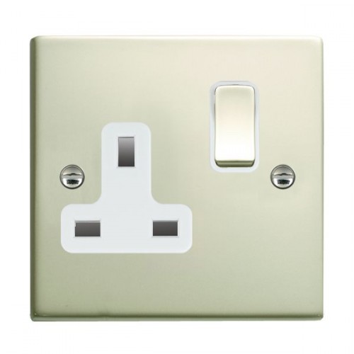 Hamilton Sheer Pearl Oyster 1 Gang 13A Switched Socket Double Pole