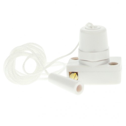2 Amp White Miniature Pull Cord, Pull Cords, UK Electrical Supplies