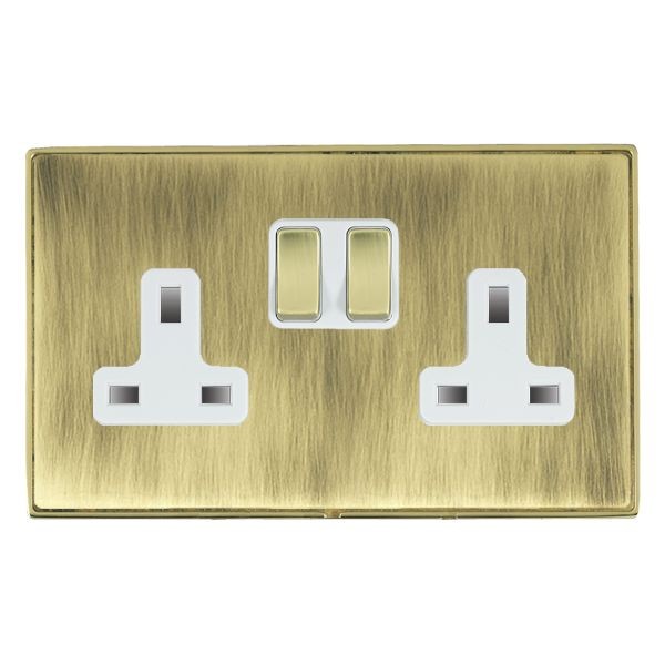 Hamilton LineaDuo CFX Polished Brass/Antique Brass 2 Gang 13A Switched