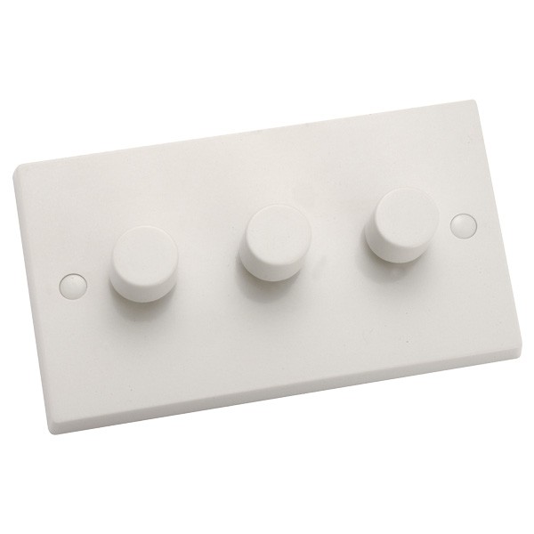 Hamilton Push On/Off Switch 3 Gang 5a, Switches, UK Electrical Supplies