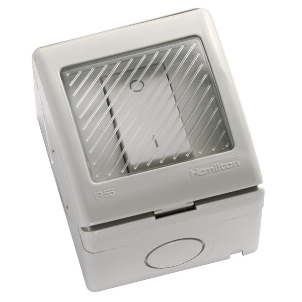 Hamilton IP55/66 Grey Switch 1 Gang DP 20AX with Grey Insert, Switches