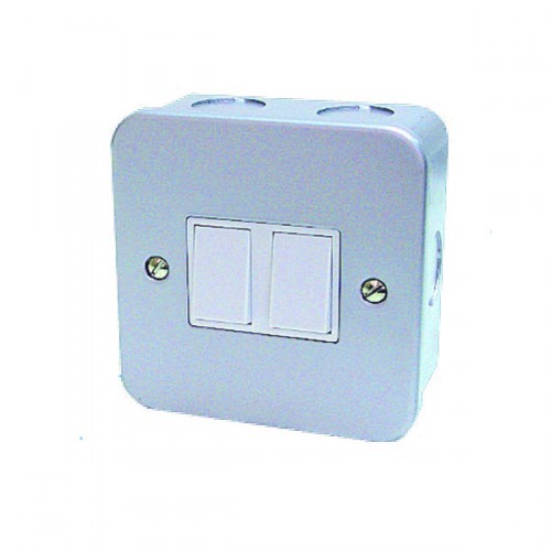 Hamilton Metalclad 10A 2 Gang 2 Way Switch, Switches, UK Electrical