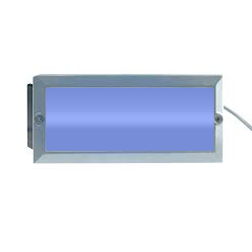 Aurora Lighting 240V Cast Aluminium IP44 Rectangular Blue LED Recessed Wall Light Satin Silver ...