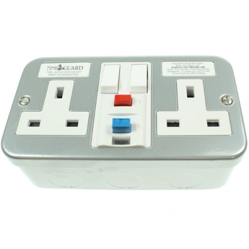 Timeguard RCD Double Metal Clad Socket, Switches and Sockets , UK