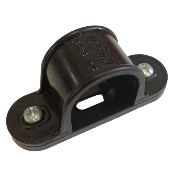 Univolt Black 25mm PVC Spacer Bar Saddle at UK Electrical Supplies.
