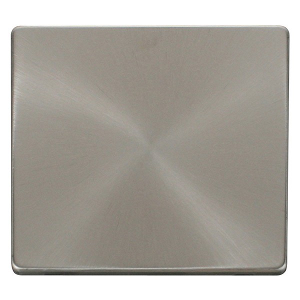Click Definity Brushed Stainless 1 Gang Blank Plate UKES