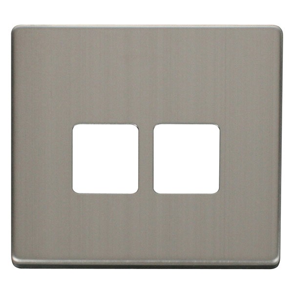 Click Definity SCP121SS Twin Telephone Outlet Cover Plate in Stainless