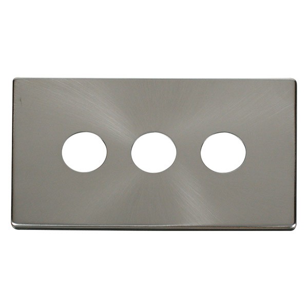 Click Definity SCP223BS 3 Gang Toggle Switch Cover Plate in Brushed