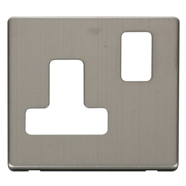 Click Definity Stainless Steel 15A Round Pin Switched Socket Cover
