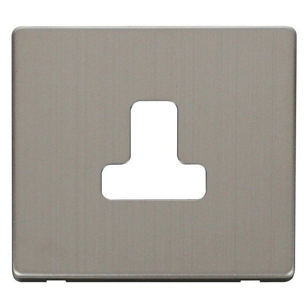 Click Definity Scp238ss 5a Round Pin Socket Outlet Cover Plate In