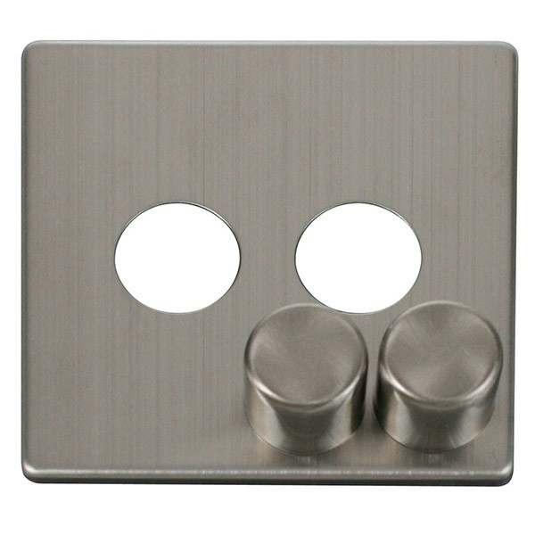 Click Definity Stainless Steel 2 Gang Dimmer Cover Plate with Stainless