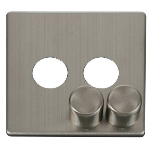 Click Definity Stainless Steel 2 Gang Dimmer Cover Plate with Stainless