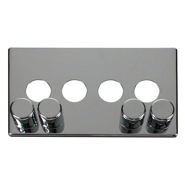 Click Definity Polished Chrome 4 Gang Dimmer Cover Plate with Polished