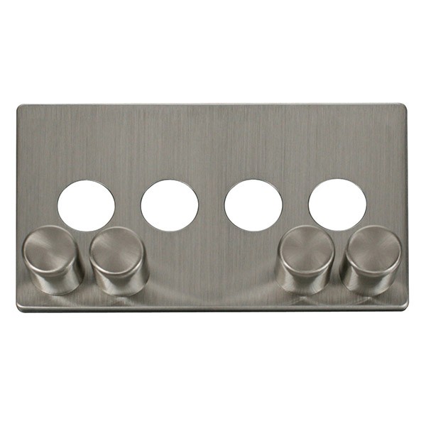 Click Definity Stainless Steel 4 Gang Dimmer Cover Plate with Stainless