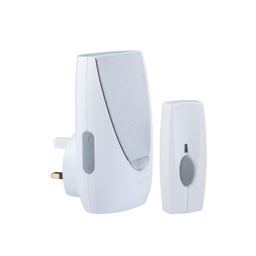Byron Wirefree plug in door chime kit with flashing light at UK