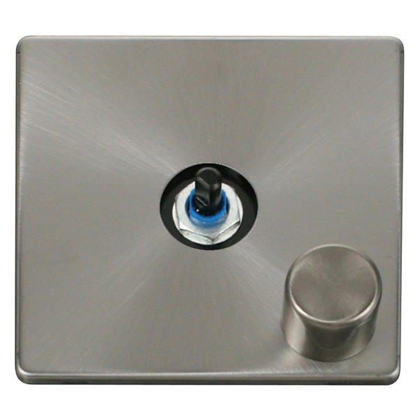 Click Definity Flat Plate Screwless 1 Gang 2 Way 400W Dimmer Switch