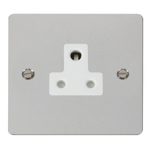 Click Define Polished Chrome Flat Plate 5A Round Pin Socket Outlet with