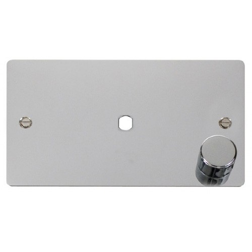 Click Define Polished Chrome Flat Plate 2 Gang Plate 1 Dimmer Module