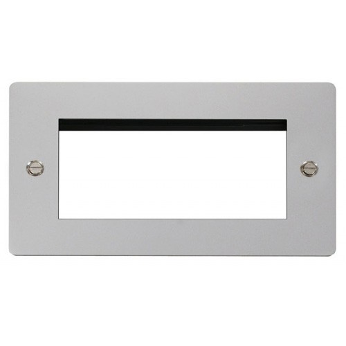 Click Define Polished Chrome Flat Plate 2 Gang Quad Aperture at UK