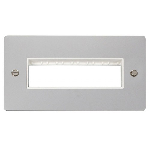 Click Define Polished Chrome Flat Plate 2 Gang Plate 6 InLine Switch
