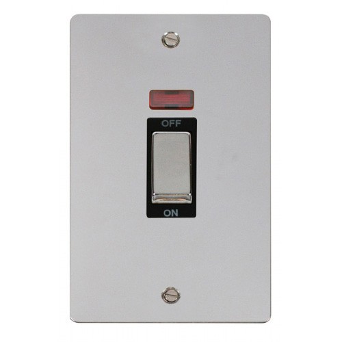 Click Define Polished Chrome Flat Plate Ingot 2 Gang 45A Double Pole