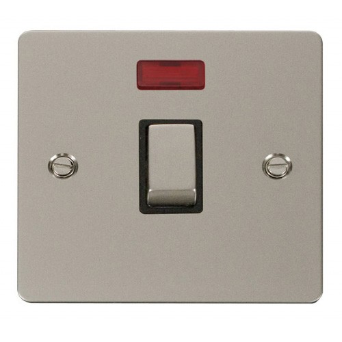 Click Define Pearl Nickel Flat Plate Ingot 20A 1 Gang Double Pole