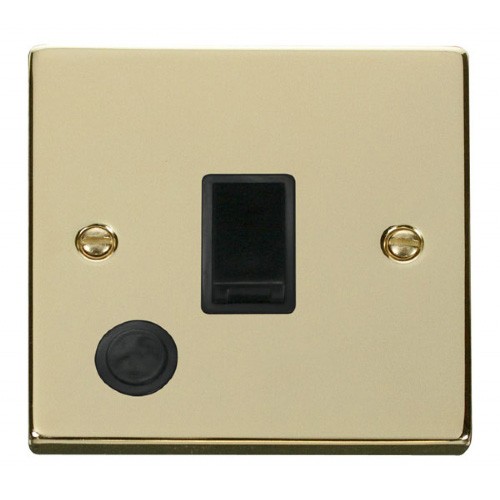 Click Deco Victorian Polished Brass 20A 1 Gang Double Pole Switch With