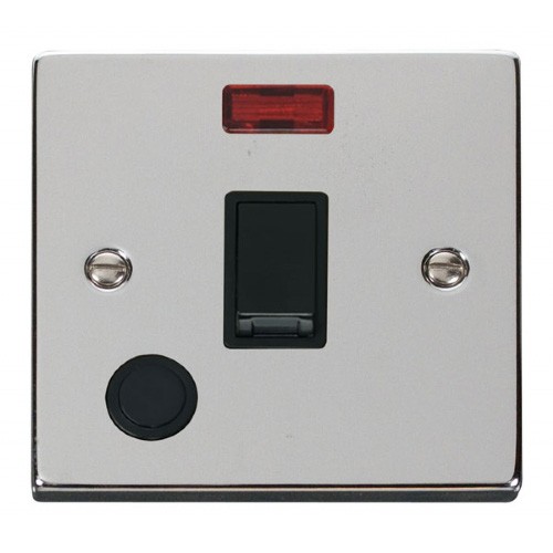 Click Deco Victorian Polished Chrome 20A 1 Gang Double Pole Switch With