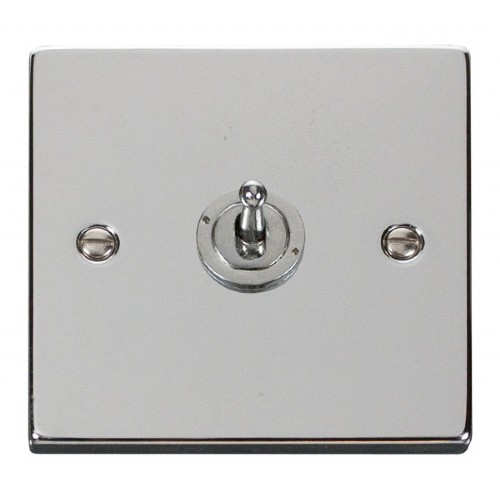 Click Deco Victorian Polished Chrome 1 Gang 2 Way 10AX Toggle Switch