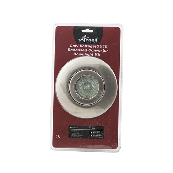 Ansell 50W GU10/MR16 Satin Chrome Converter Kit at UK Electrical Supplies