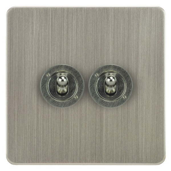 Focus SB Horizon HSN14.2 2 gang 20 amp 2 way toggle switch in Satin