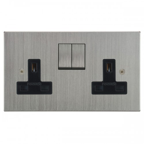 Focus SB Horizon Square Corners NHSC18.2B 2 gang 13 amp switched socket