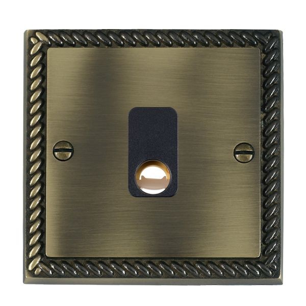 Hamilton Cheriton Antique Brass 20A Cable Outlet with Black