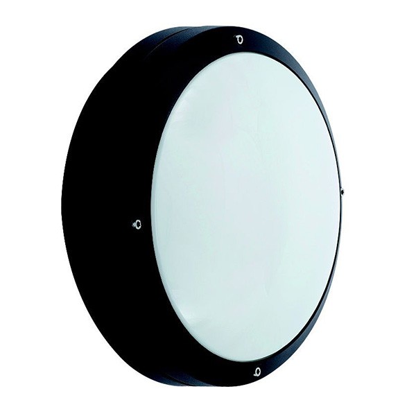 Ansell Canto CFL Black Wall Light with Emergency Battery Backup at UK Electrical Supplies.