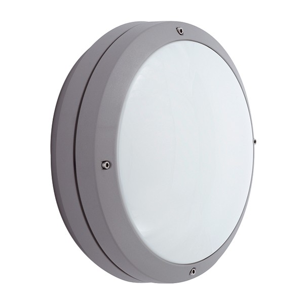 Ansell Lighting Canto CFL Silver Grey Wall Light with Emergency Battery