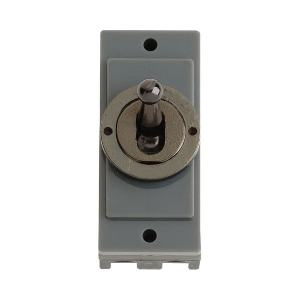 Click MiniGrid Black Nickel 10AX Intermediate Toggle Switch Module | UKES