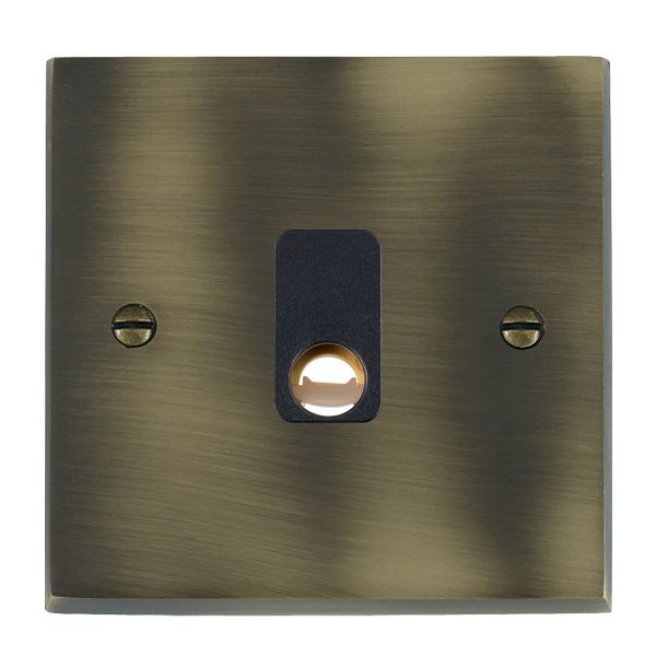 Hamilton Cheriton Victorian Antique Brass Cable Outlet with Black