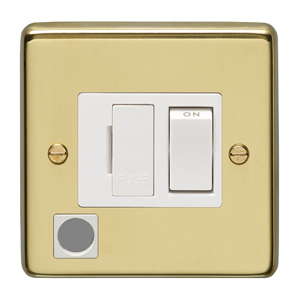 Eurolite Stainless Steel PBSWFFOW Polished Brass 13A Switched Fused